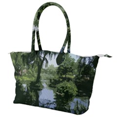 Away From The City Cutout Painted Canvas Shoulder Bag by SeeChicago