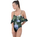 Away From the City Cutout Painted Drape Piece Swimsuit View1