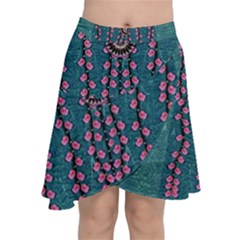 Japanese Sakura Blossoms On The Mountain Chiffon Wrap Front Skirt by pepitasart