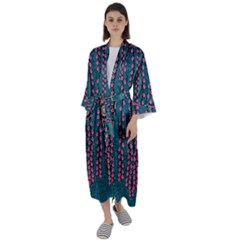 Japanese Sakura Blossoms On The Mountain Maxi Satin Kimono by pepitasart