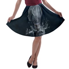 Awesome Light Bulb A-line Skater Skirt by FantasyWorld7