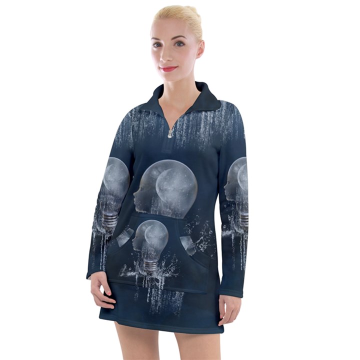 Awesome Light Bulb Women s Long Sleeve Casual Dress