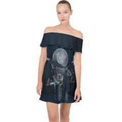 Awesome Light Bulb Off Shoulder Chiffon Dress by FantasyWorld7