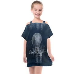 Awesome Light Bulb Kids  One Piece Chiffon Dress by FantasyWorld7