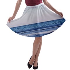 Pink Ocean Hues A-line Skater Skirt