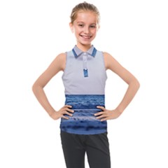 Pink Ocean Hues Kids  Sleeveless Polo Tee