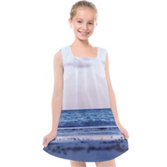 Pink Ocean Hues Kids  Cross Back Dress