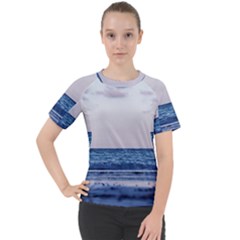 Pink Ocean Hues Women s Sport Raglan Tee