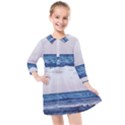 Pink Ocean Hues Kids  Quarter Sleeve Shirt Dress View1