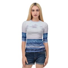 Pink Ocean Hues Quarter Sleeve Raglan Tee