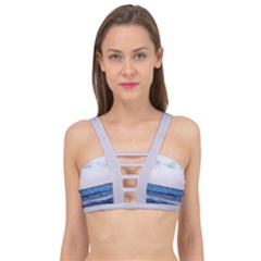 Pink Ocean Hues Cage Up Bikini Top