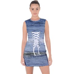 Typical Ocean Day Lace Up Front Bodycon Dress by TheLazyPineapple