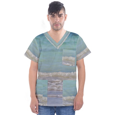 Minty Ocean Men s V-neck Scrub Top by TheLazyPineapple