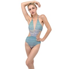 Minty Ocean Plunging Cut Out Swimsuit by TheLazyPineapple