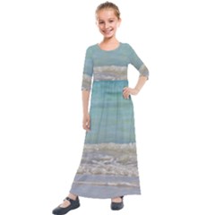 Minty Ocean Kids  Quarter Sleeve Maxi Dress by TheLazyPineapple