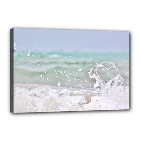 Ocean Heart Canvas 18  X 12  (stretched) by TheLazyPineapple