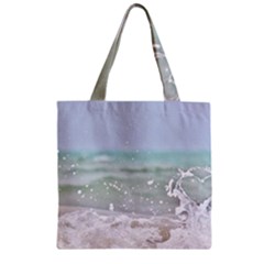 Ocean Heart Zipper Grocery Tote Bag by TheLazyPineapple