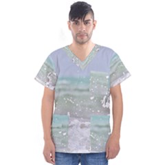 Ocean Heart Men s V-neck Scrub Top