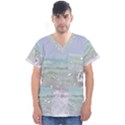 Ocean Heart Men s V-Neck Scrub Top View1