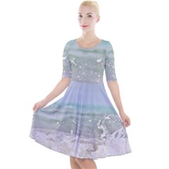 Ocean Heart Quarter Sleeve A-line Dress by TheLazyPineapple