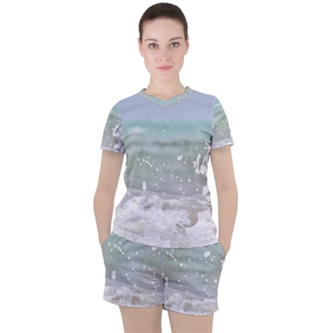 Ocean Heart Women s Tee And Shorts Set by TheLazyPineapple