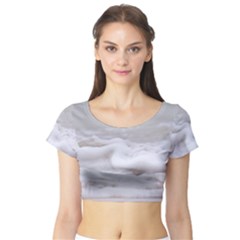 Ocean Seafoam Short Sleeve Crop Top by TheLazyPineapple