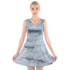 Ocean Waves V-neck Sleeveless Dress by TheLazyPineapple