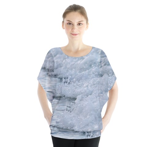 Ocean Waves Batwing Chiffon Blouse by TheLazyPineapple