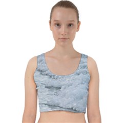 Ocean Waves Velvet Racer Back Crop Top by TheLazyPineapple