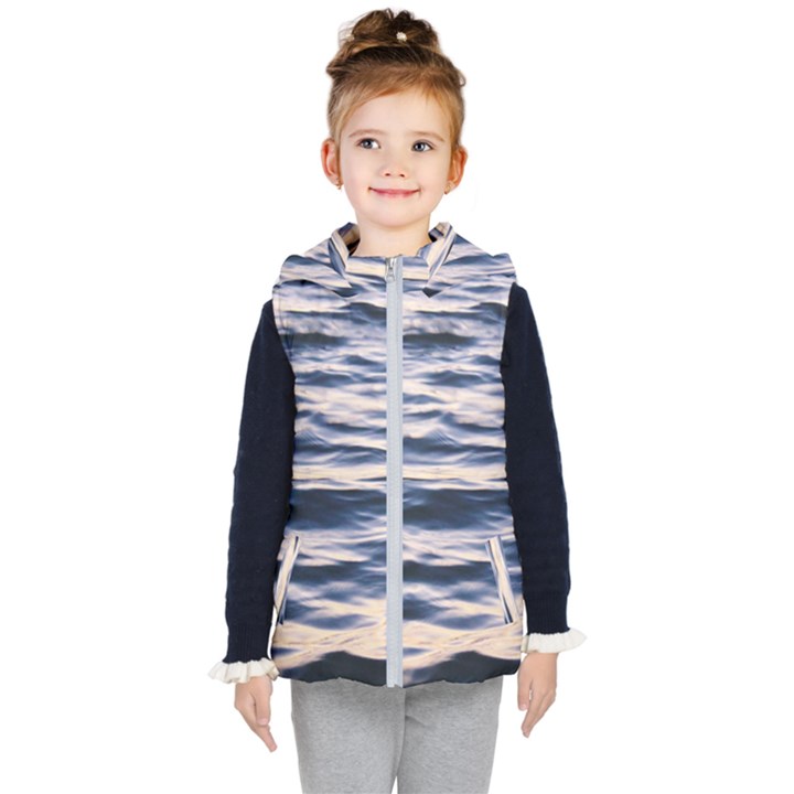 Ocean at Dusk Kids  Hooded Puffer Vest