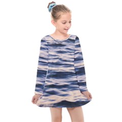 Ocean At Dusk Kids  Long Sleeve Dress by TheLazyPineapple