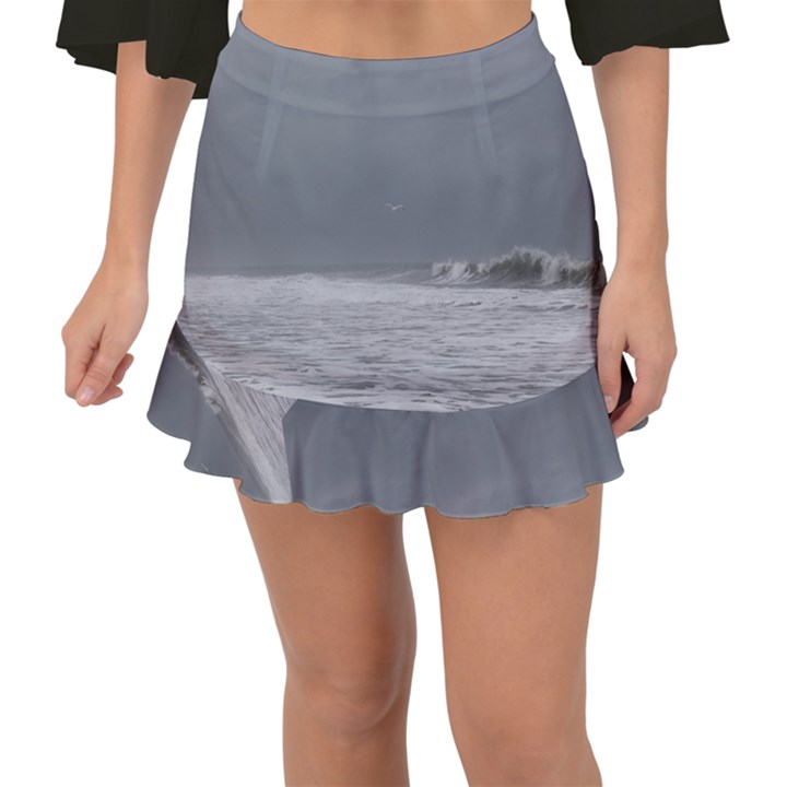 Stormy Seas Fishtail Mini Chiffon Skirt