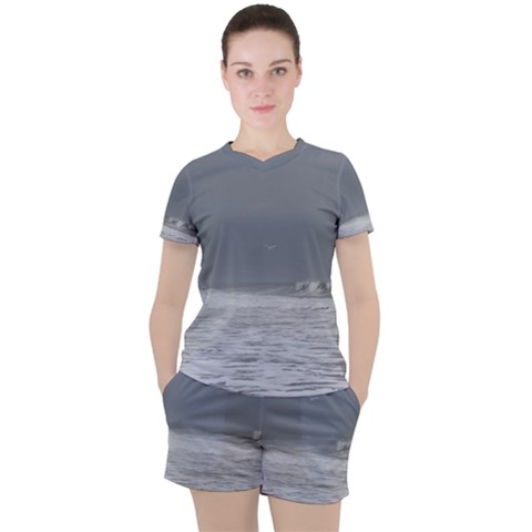 Stormy Seas Women s Tee And Shorts Set by TheLazyPineapple