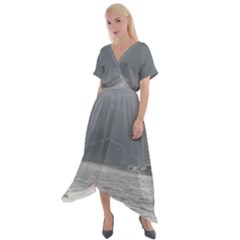 Stormy Seas Cross Front Sharkbite Hem Maxi Dress by TheLazyPineapple