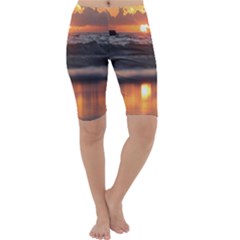 Ocean Sunrise Cropped Leggings  by TheLazyPineapple