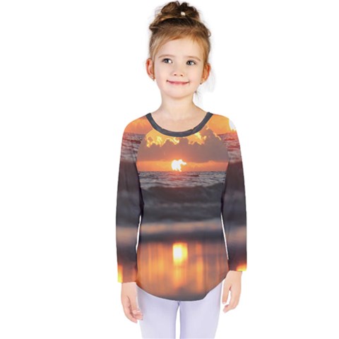 Ocean Sunrise Kids  Long Sleeve Tee by TheLazyPineapple