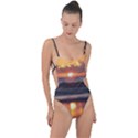 Ocean Sunrise Tie Strap One Piece Swimsuit View1