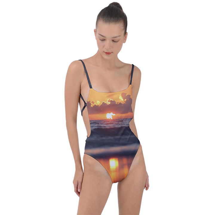 Ocean Sunrise Tie Strap One Piece Swimsuit