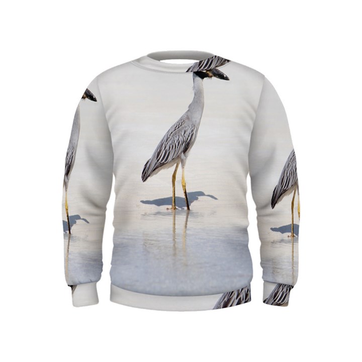 Beach Heron Bird Kids  Sweatshirt