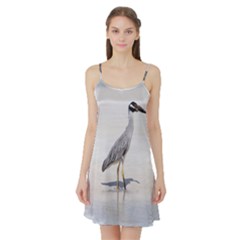 Beach Heron Bird Satin Night Slip by TheLazyPineapple