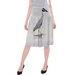 Beach Heron Bird Midi Beach Skirt by TheLazyPineapple