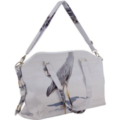 Beach Heron Bird Canvas Crossbody Bag by TheLazyPineapple