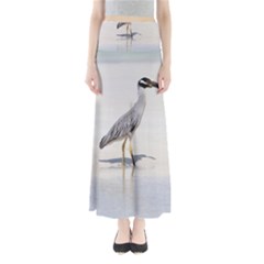 Beach Heron Bird Full Length Maxi Skirt by TheLazyPineapple