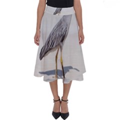 Beach Heron Bird Perfect Length Midi Skirt by TheLazyPineapple