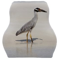 Beach Heron Bird Car Seat Velour Cushion  by TheLazyPineapple