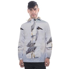 Beach Heron Bird Men s Front Pocket Pullover Windbreaker by TheLazyPineapple