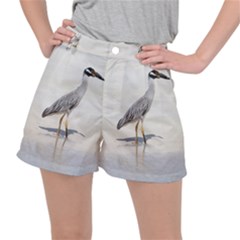 Beach Heron Bird Ripstop Shorts by TheLazyPineapple