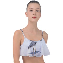 Beach Heron Bird Frill Bikini Top by TheLazyPineapple