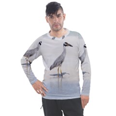 Beach Heron Bird Men s Pique Long Sleeve Tee