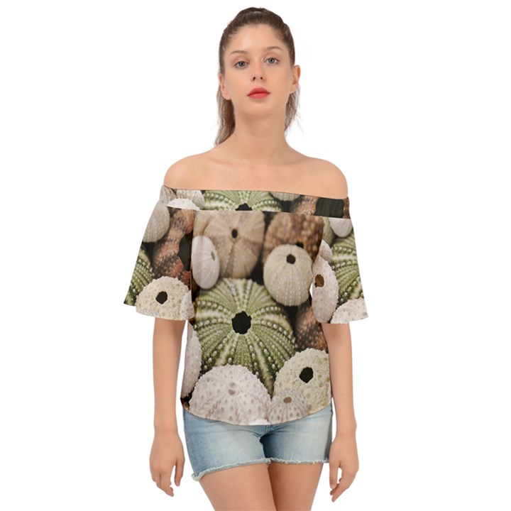 Sea urchins Off Shoulder Short Sleeve Top